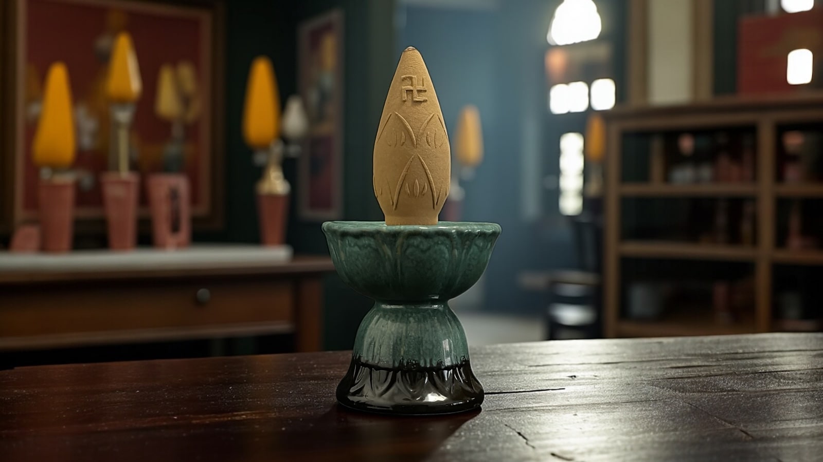 Nụ Trầm Hương Qnr3006 – Siêu to, khắc chữ Vạn, cháy 4 tiếng, thơm ngọt