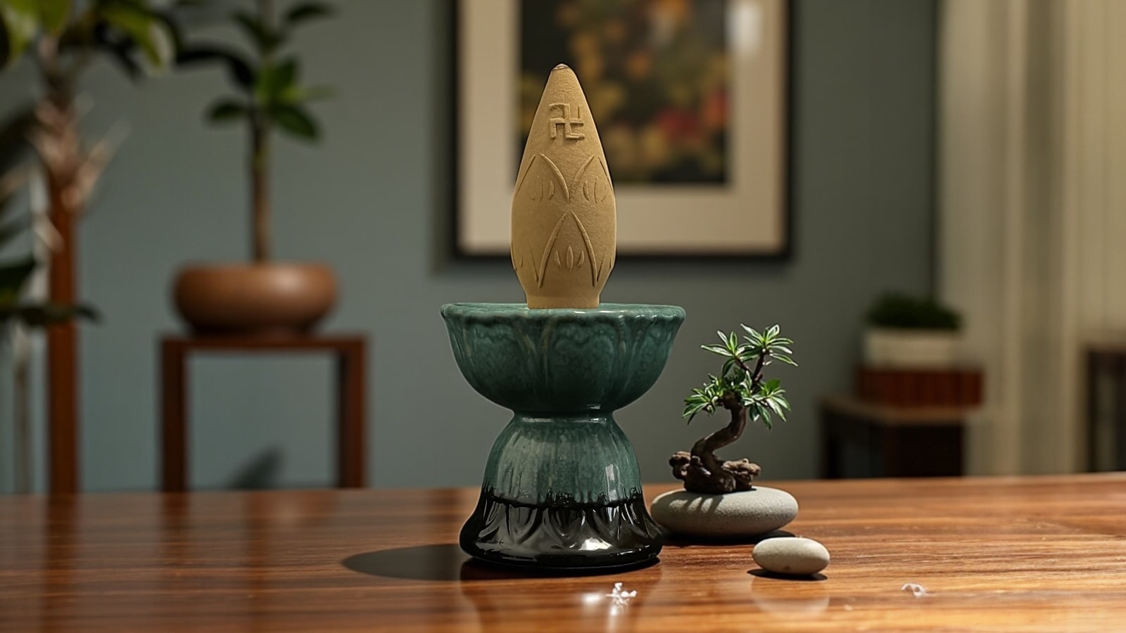 Nụ Trầm Hương Qnr3006 – Siêu to, khắc chữ Vạn, cháy 4 tiếng, thơm ngọt