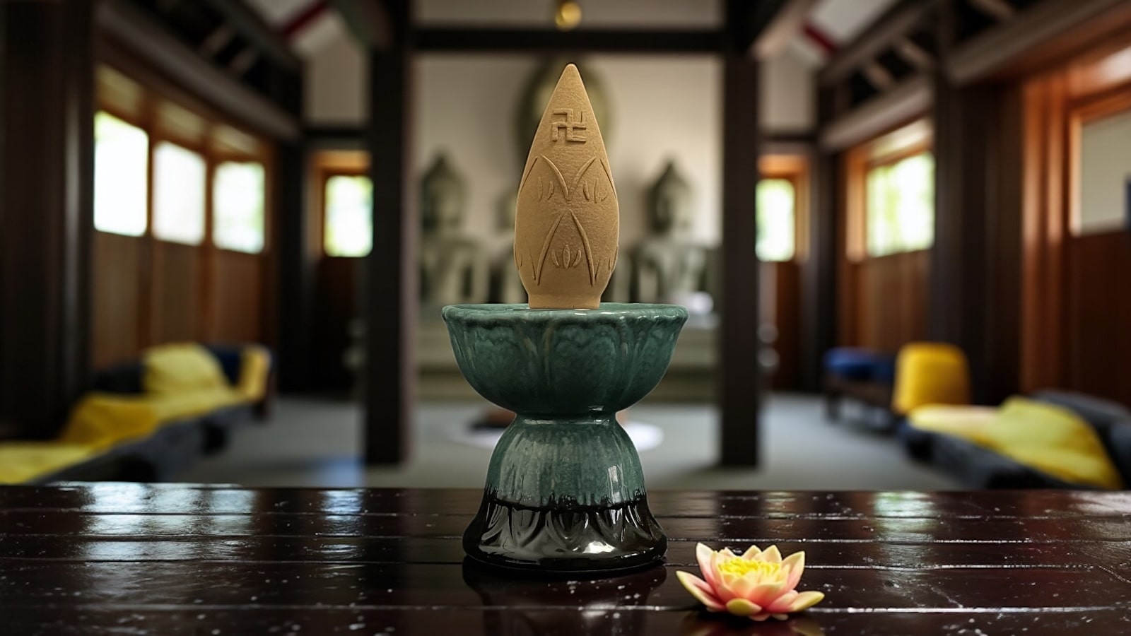 Nụ Trầm Hương Vạn Thiên Hương – Siêu to, cháy 3–4 tiếng, khắc chữ Vạn