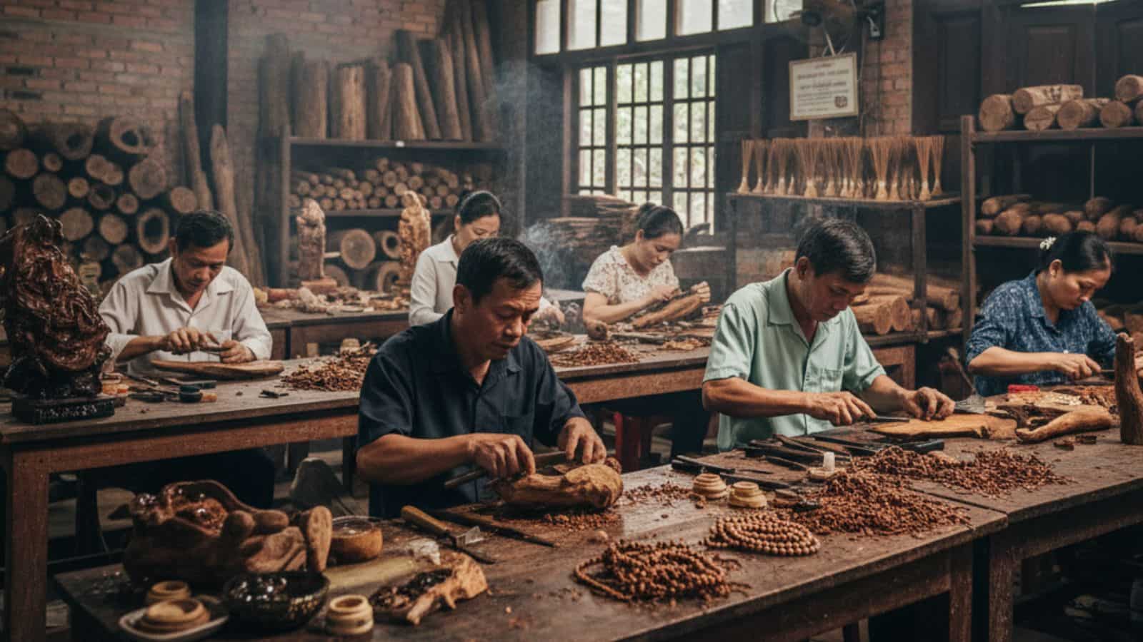 Nhà xưởng sản xuất trầm hương Hương Trầm Đất Quảng tại Quảng Nam