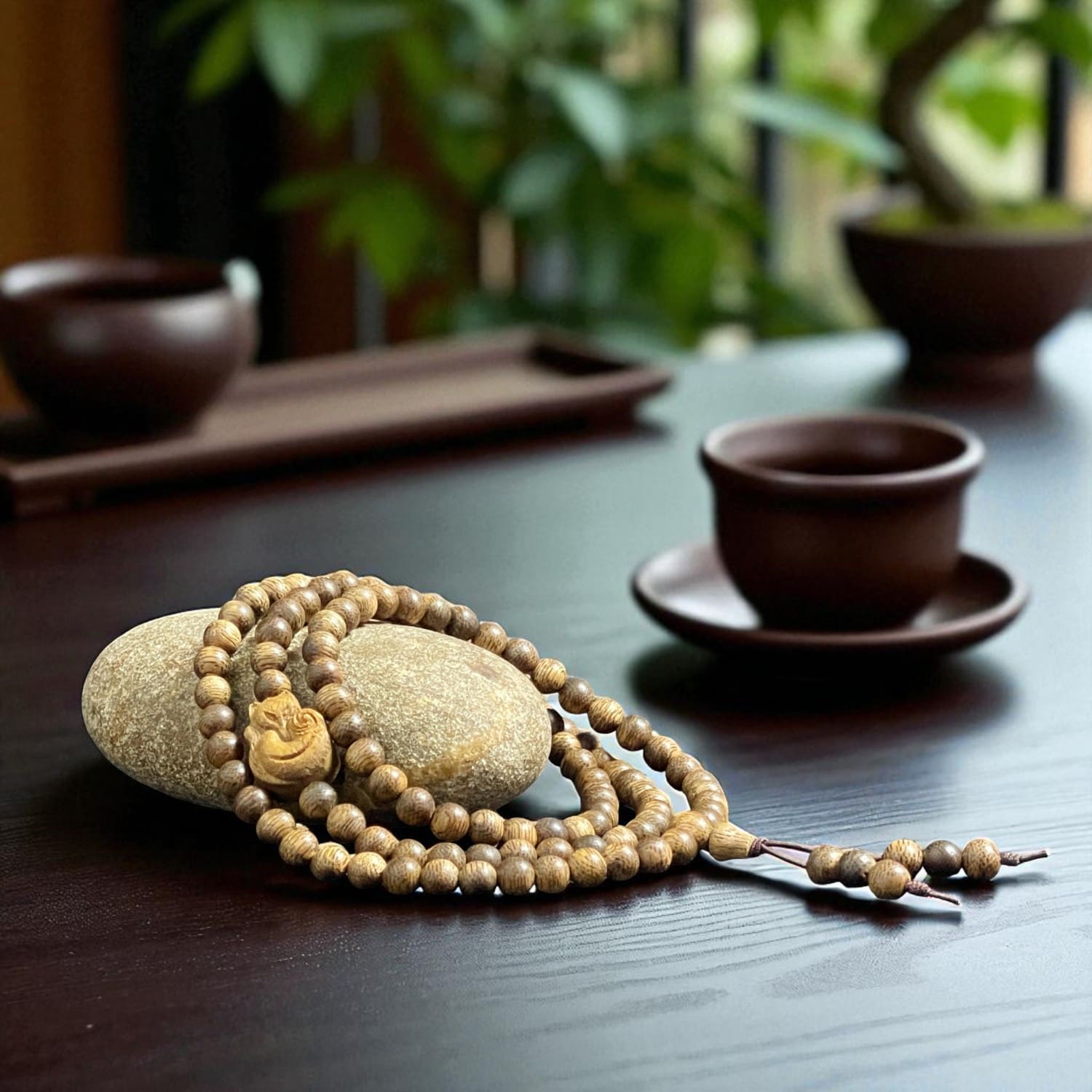 Chuỗi Hạt Trầm Hương 6mm Charm Hồ Ly – Cao Cấp