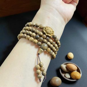 Chuỗi Hạt Tròn 6mm Mix Charm Trầm Hương Đài Sen Qnds321 Cao Cấp – vòng trầm tự nhiên Quảng Nam, charm Đài Sen phong thủy