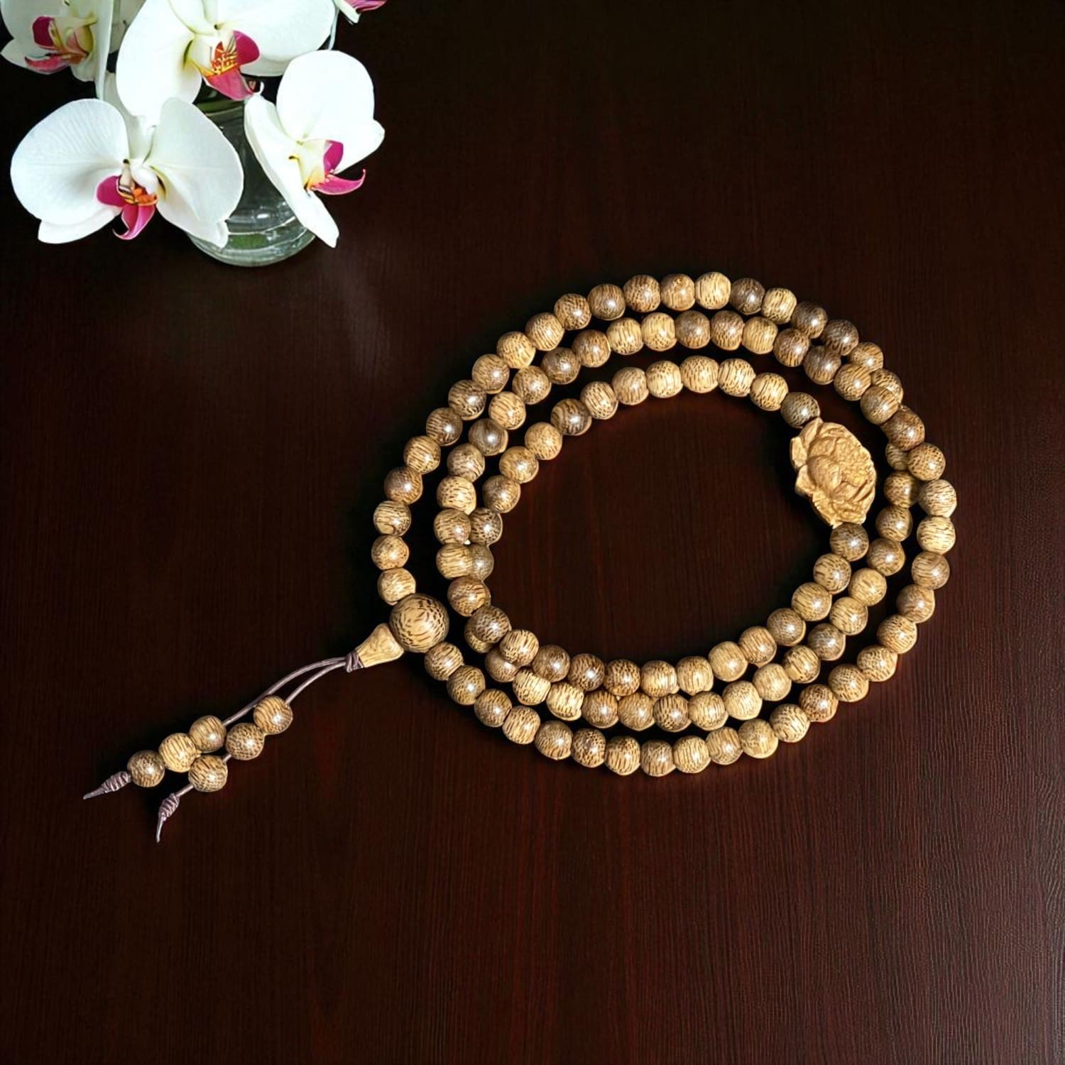 Chuỗi Hạt Tròn 6mm Mix Charm Trầm Hương Đài Sen Qnds321 Cao Cấp