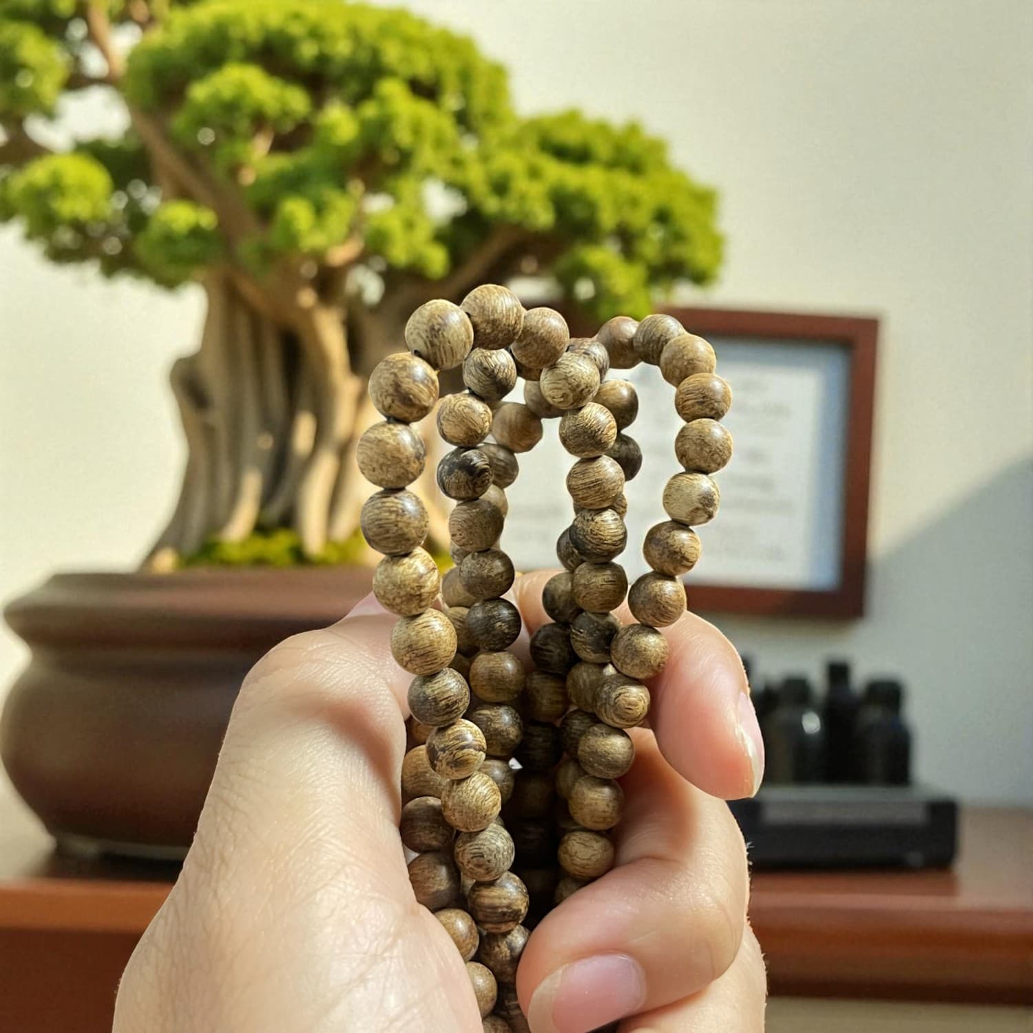 Chuỗi Hạt Tròn 6mm Trầm Hương IDDBM51 Đặc Biệt