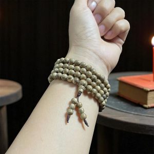 Chuỗi Hạt Tròn 6mm Trầm Hương Banh Trứng Cút Tcvn003 – 108 hạt thiêng, hương dịu nhẹ