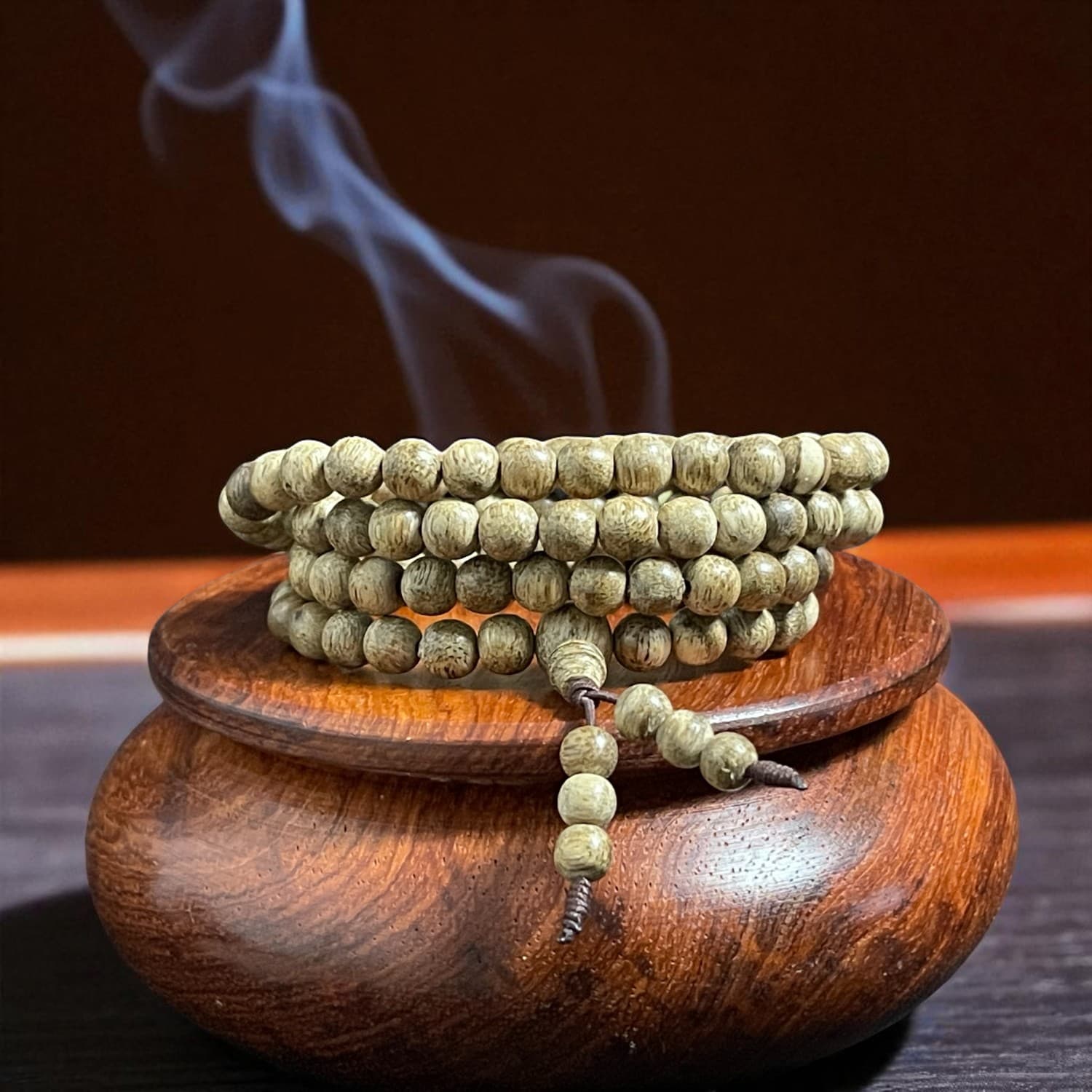 Chuỗi Hạt Tròn 6mm Trầm Hương Banh Trứng Cút Tcvn003 Cao Cấp