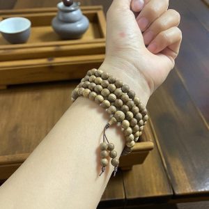 Chuỗi Hạt Tròn 7mm Trầm Banh Indo Idpt006 Cao Cấp – 108 hạt trầm Indonesia, tinh dầu cao, phong thủy hộ thân