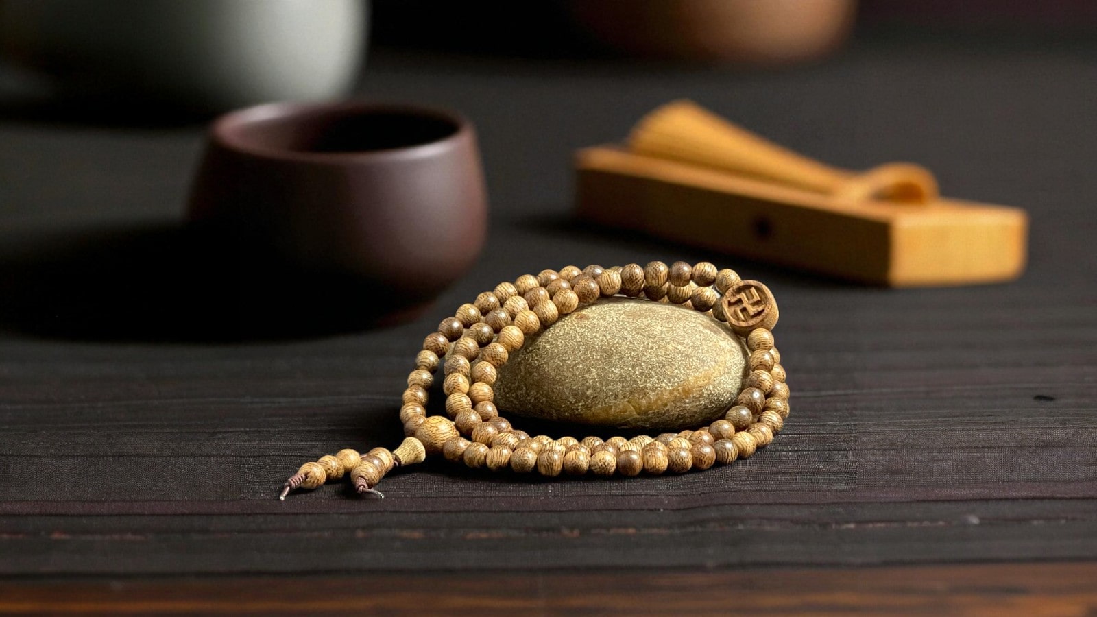 Chuỗi Hạt Tròn Mix Charm Trầm Hương Chữ Vạn – Trang sức phong thủy hộ thân