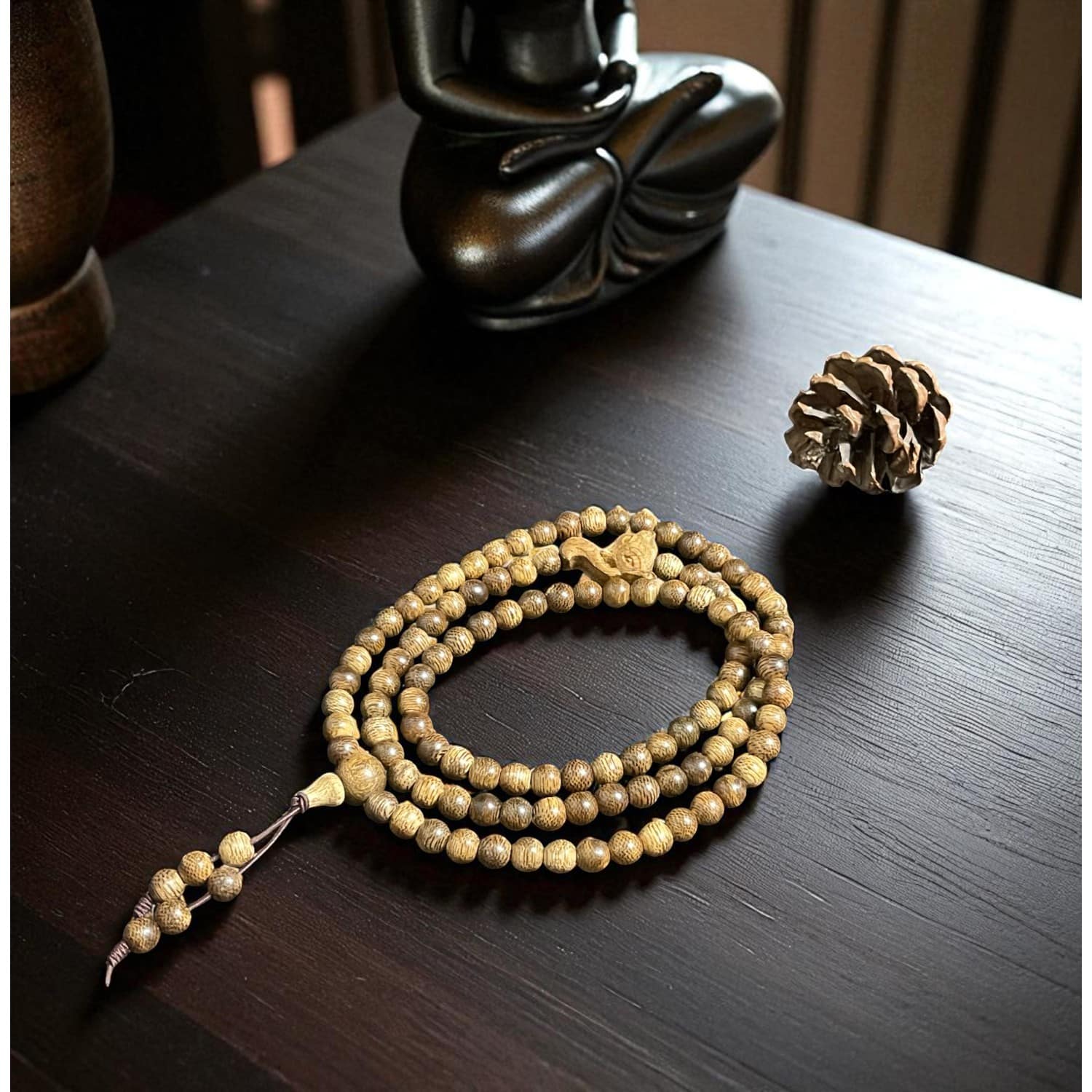 Chuỗi Hạt Tròn Mix Charm Trầm Hương Hồ Ly Qnhn321 Cao Cấp