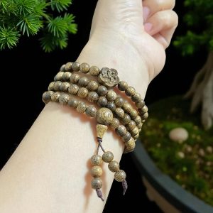 Chuỗi Hạt Tròn Mix Charm Trầm Hương Hoa Mai Qnhm321 Cao Cấp – vòng trầm hương phong thủy Quảng Nam