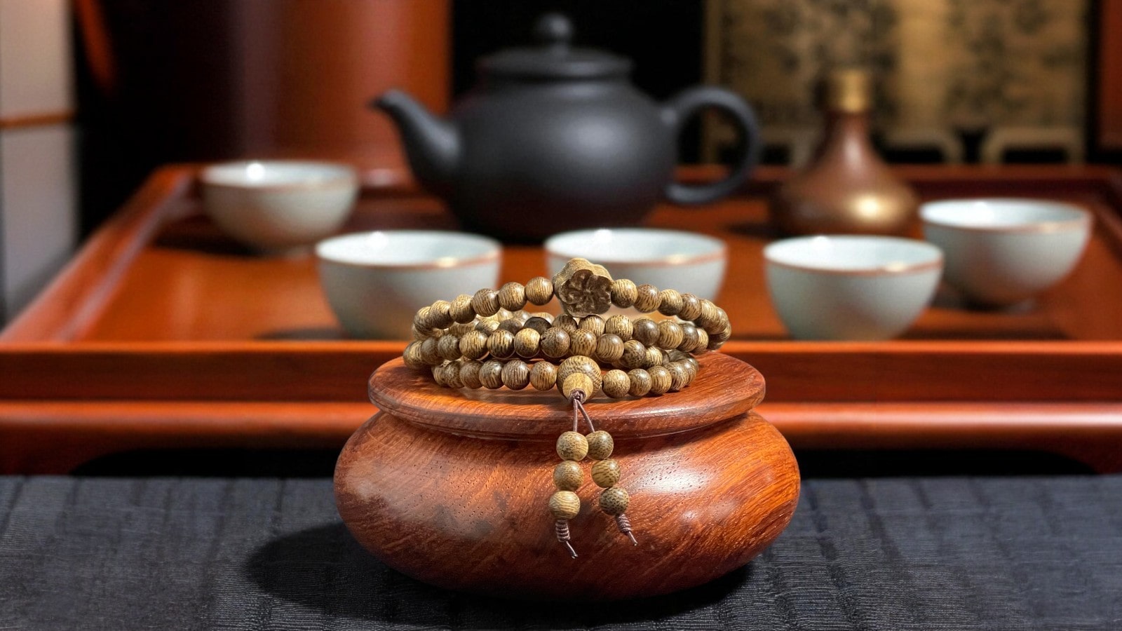 Chuỗi Hạt Tròn Mix Charm Trầm Hương Hoa Mai Qnhm321 Cao Cấp – vòng trầm hương phong thủy Quảng Nam