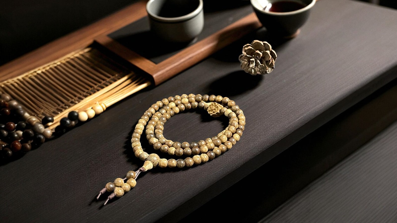 Chuỗi Hạt Tròn Mix Charm Trầm Hương Hoa Sen – Trang sức phong thủy thanh tịnh