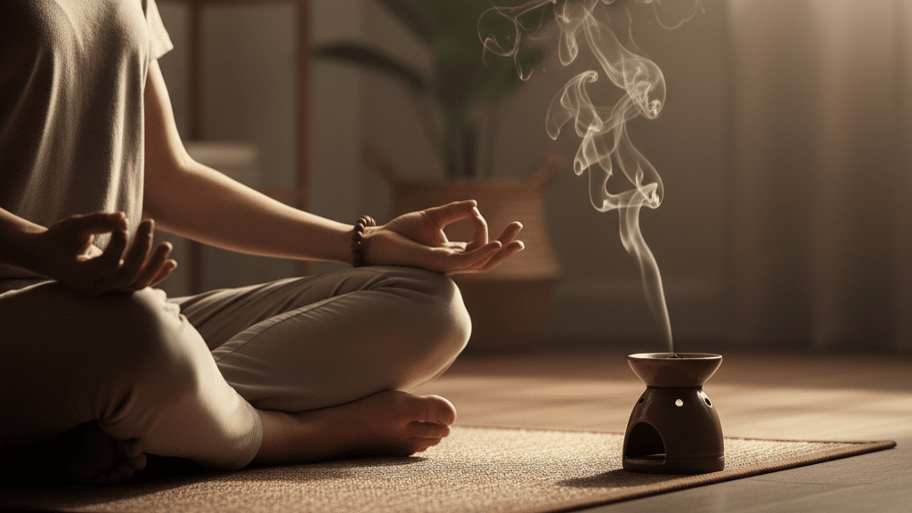 centering energy, meditation, oud benefits, inner peace, balance, mindfulness, spiritual incense