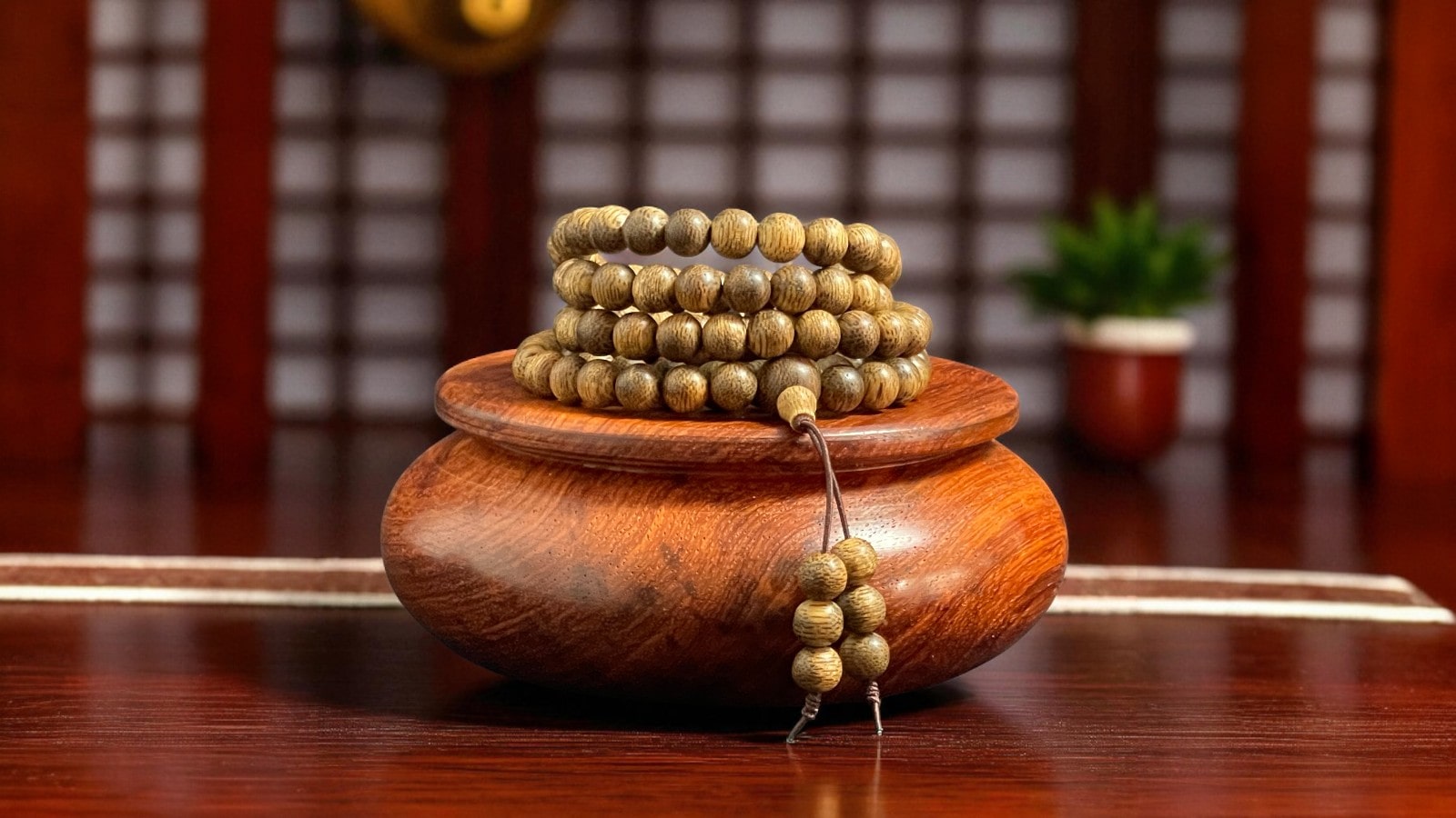 Chuỗi Hạt Tròn 7mm Trầm Hương Qnkm921 Cao Cấp Quảng Nam 108 hạt