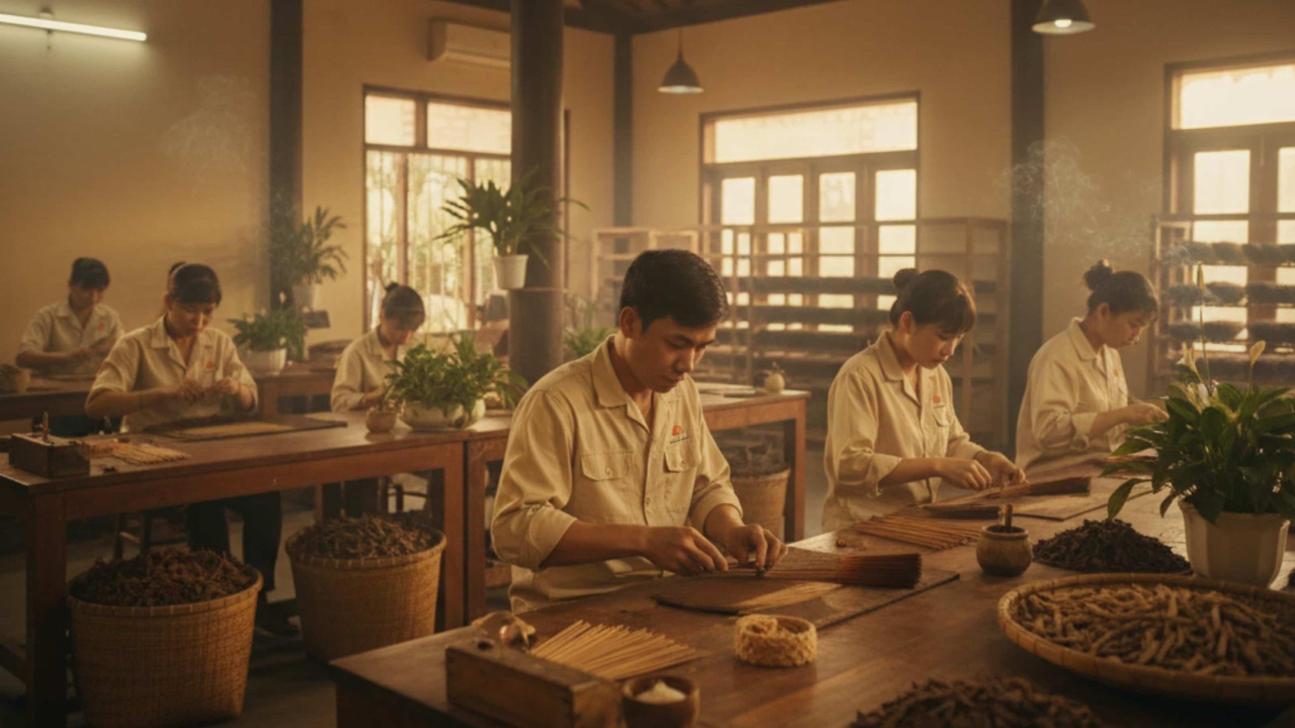 베트남 후엥짬닷꽝 침향 공장 전경 – 전통과 자연이 함께하는 향의 고향