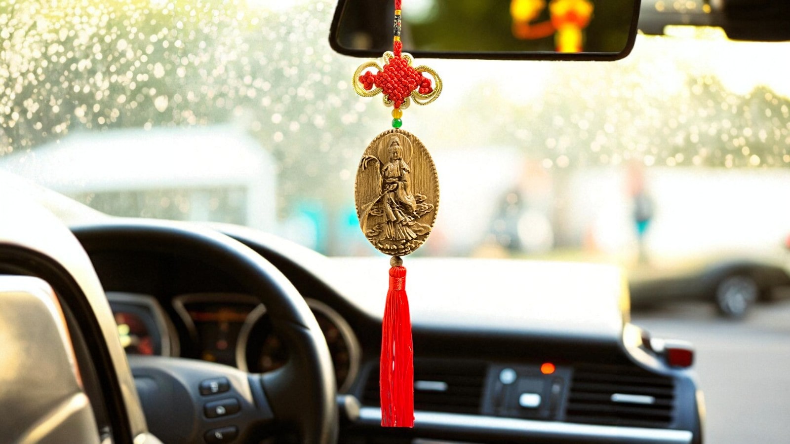 Khánh Treo Trầm Hương Bồ Tát Xe Ô Tô – Hộ Thân Bình An