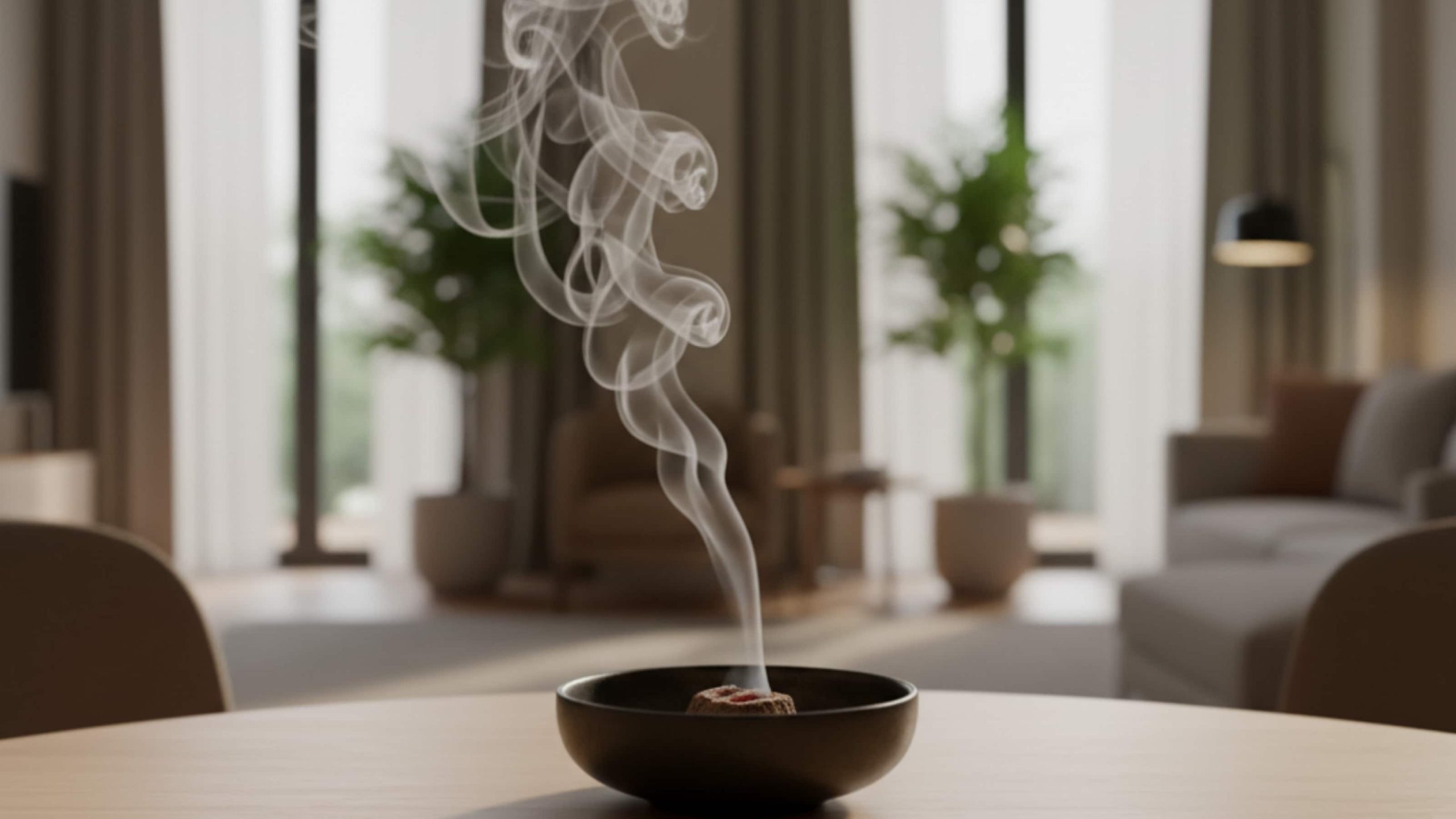 Khói trầm lan tỏa trong không gian yên tĩnh – nguồn năng lượng phong thủy tích cực