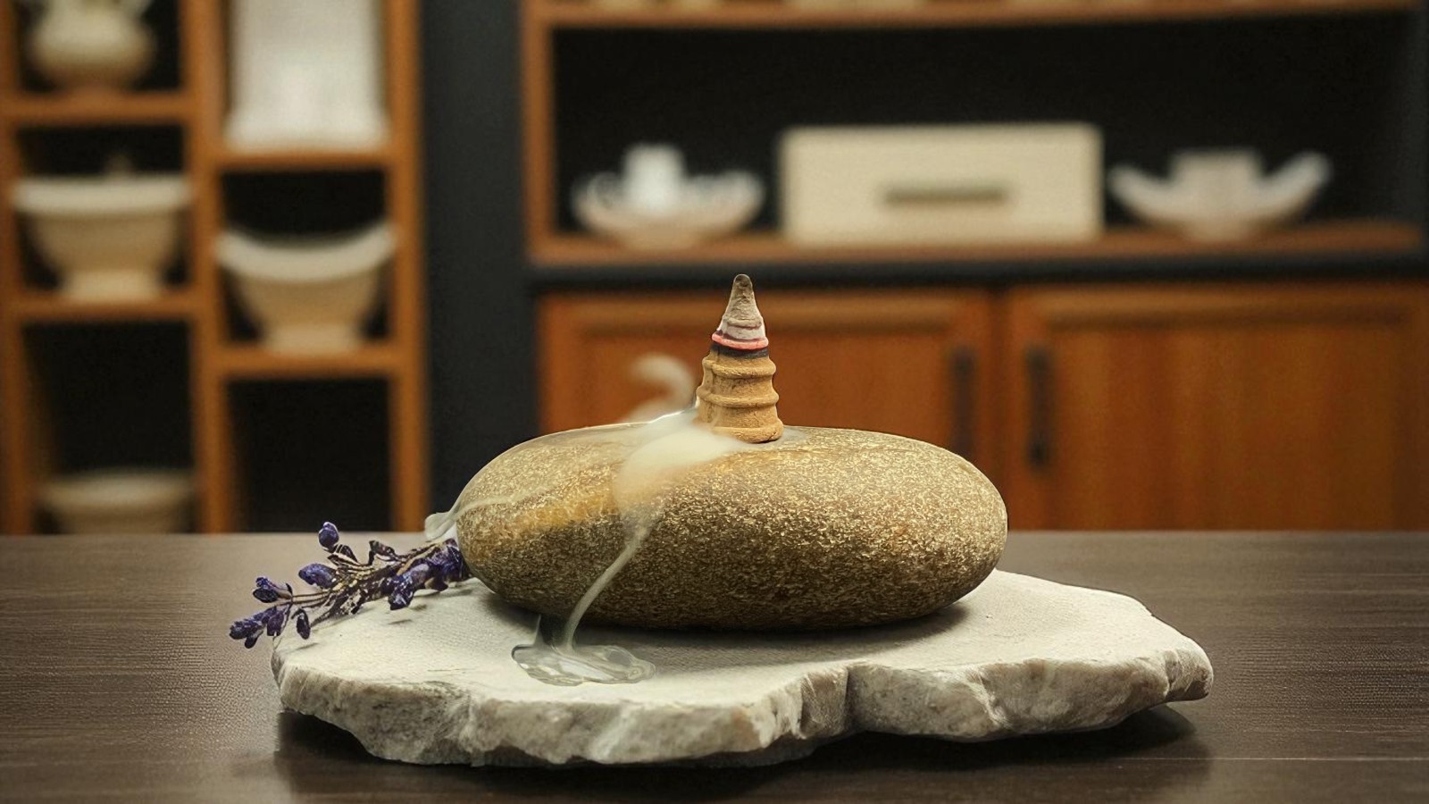 Khói trầm hương lan tỏa trong không gian tĩnh lặng